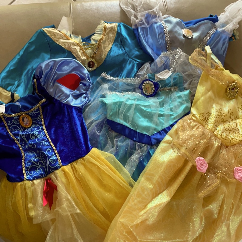 Five Disney princess costumes/dresses sizes 4-6x